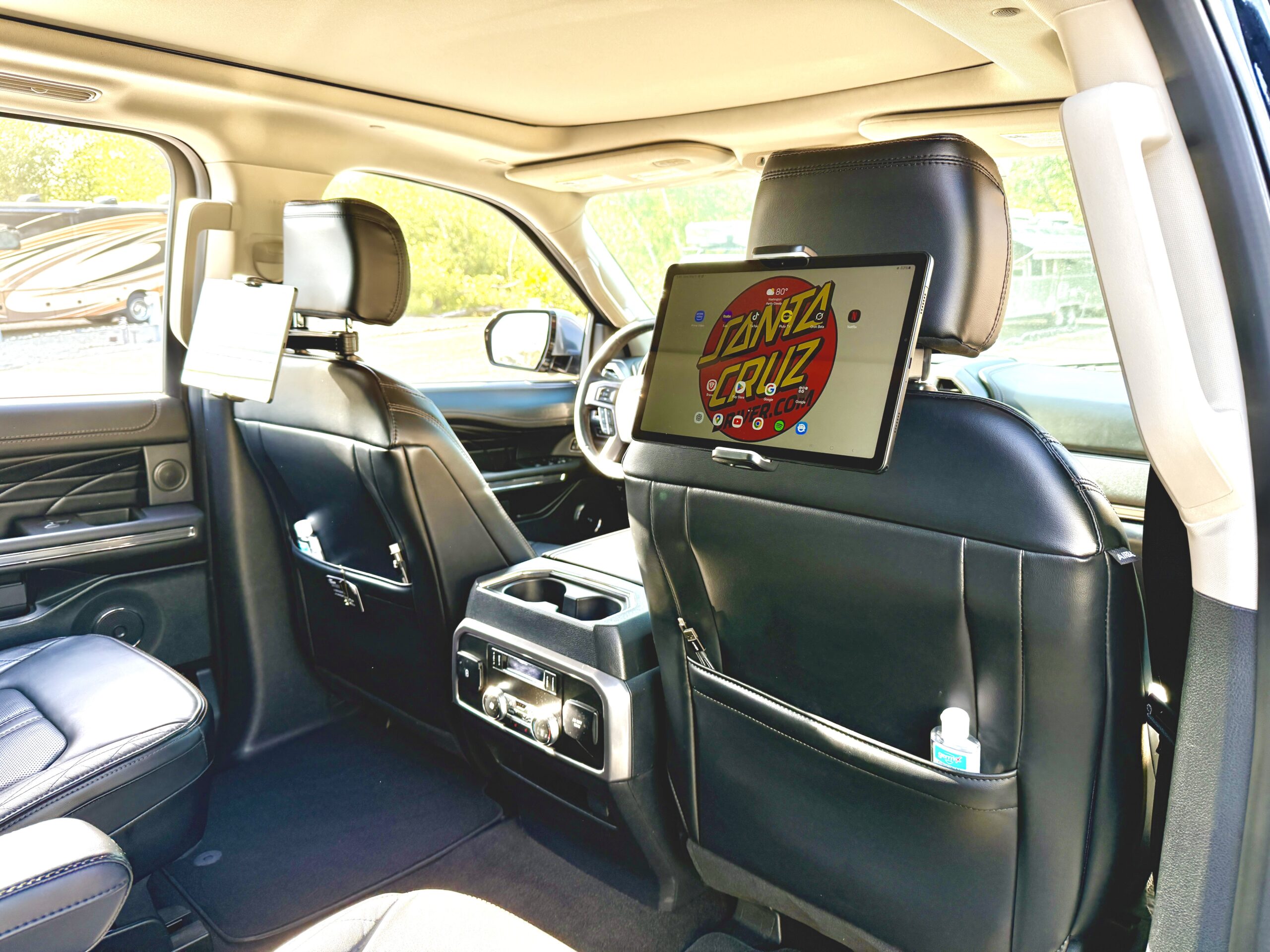 Interior, personal tablets, wifi & captains chairs.